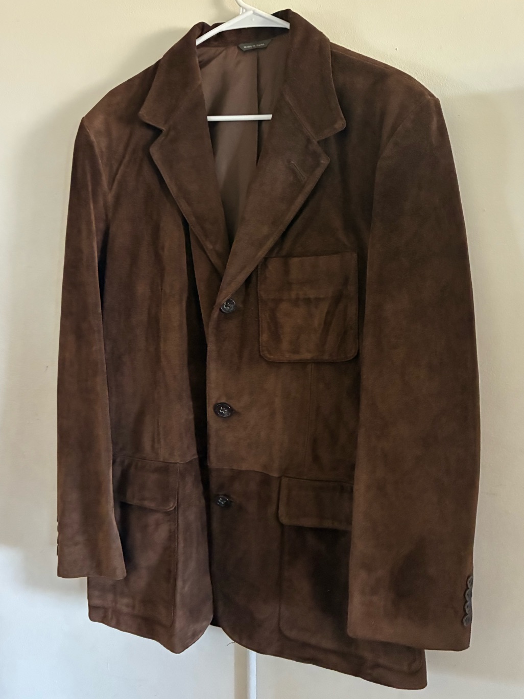 Vintage Banana Republic Brown Nubuck Leather Blazer Jacket Medium 90s Luxury